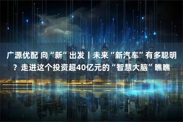 广源优配 向“新”出发丨未来“新汽车”有多聪明?走进这个投资超40亿元的“智慧大脑”瞧瞧